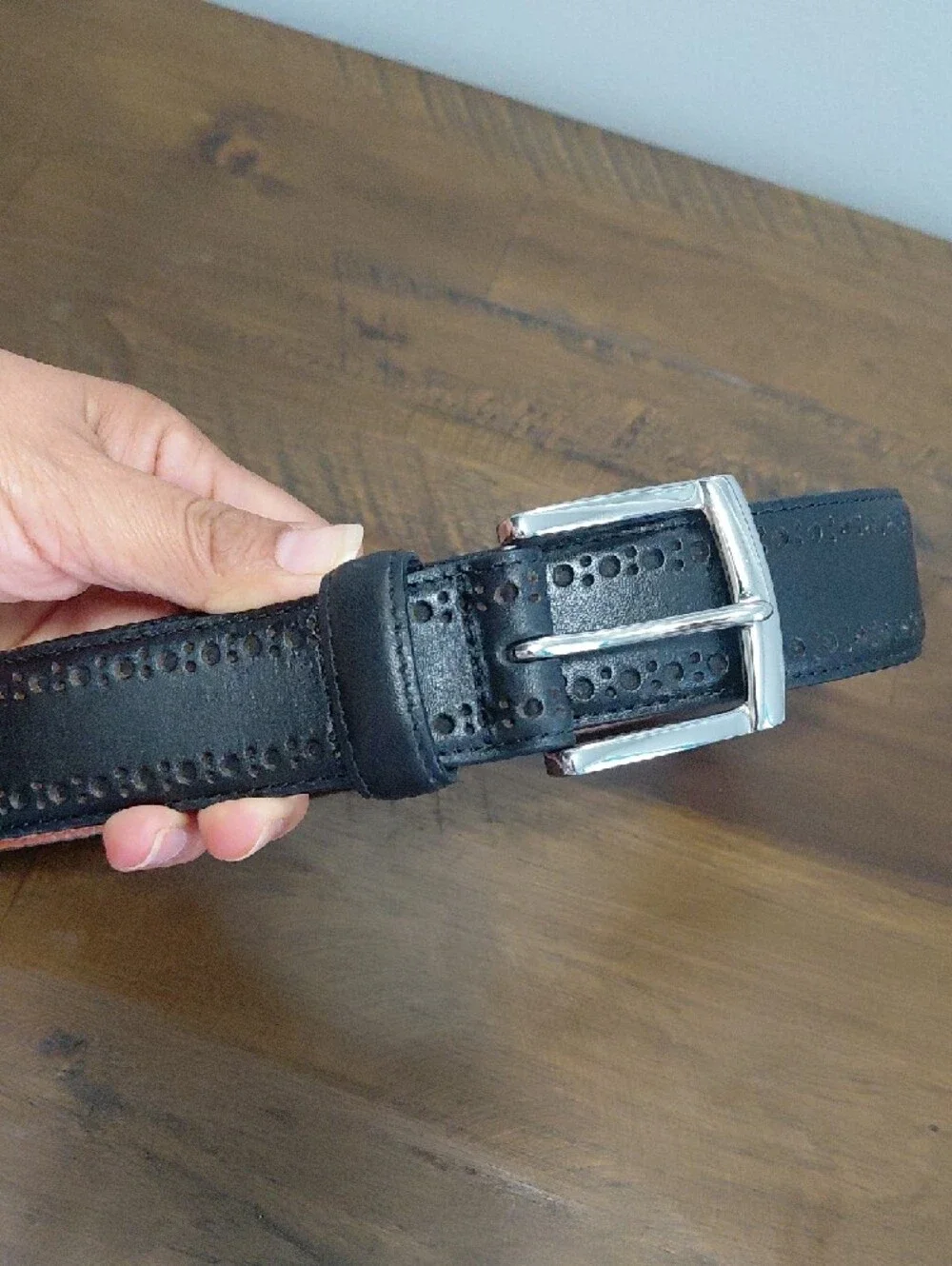 Johnston & Murphy Classic Black Leather Men's Belt Sz 38